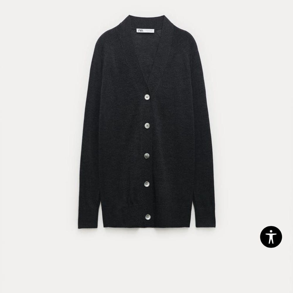 Long sleeve wool knit cardigan